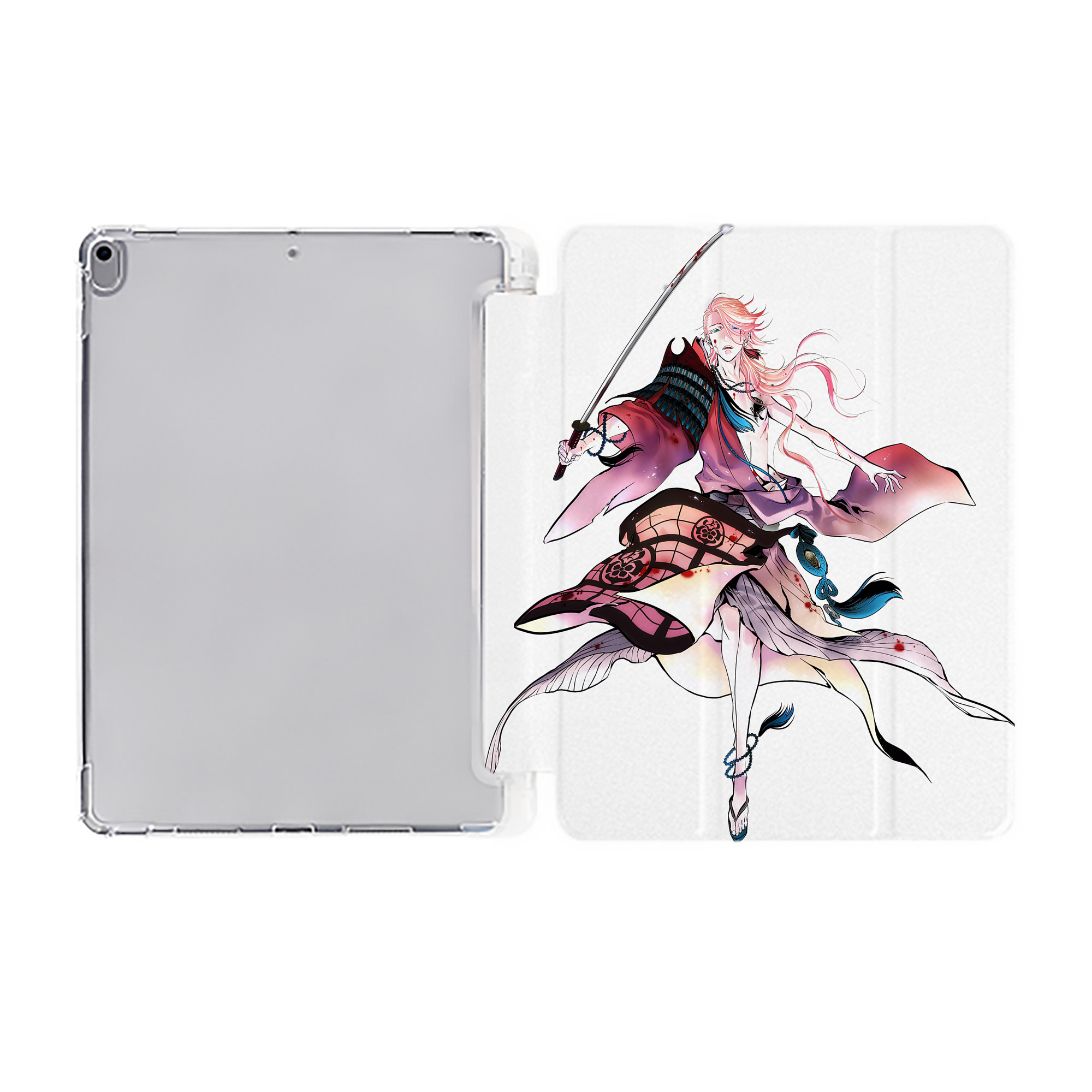 （画像用） 刀剣乱舞 Touken Ranbu IPad ケース ペン収納付き 三つ折りスタンド PUレザー×シリコン 対応機種9.5/10.5/10.9インチ